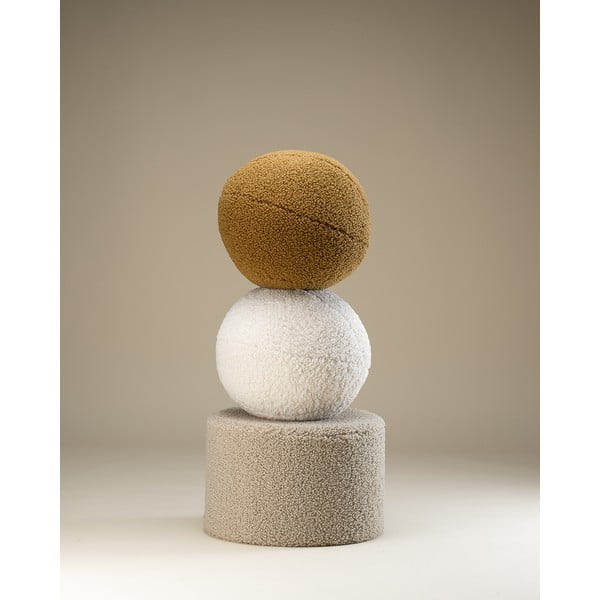 Pouf per bambini marrone chiaro con rivestimento in bouclé – Wigiwama-image-4