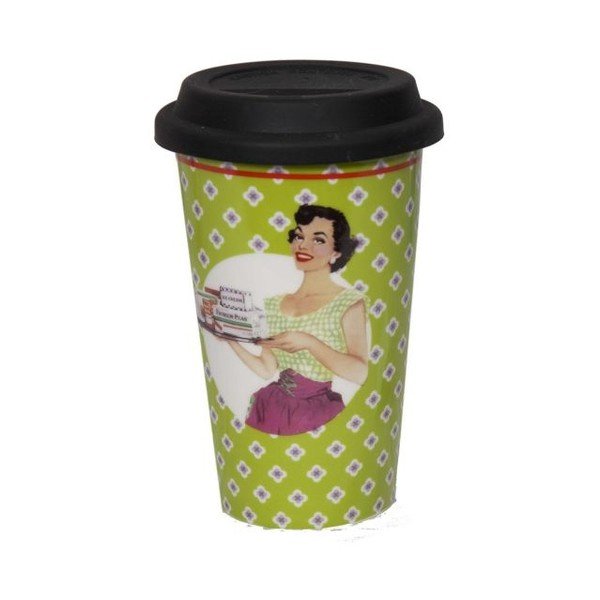 Tazza da viaggio in ceramica verde Retro Vert - Antic Line