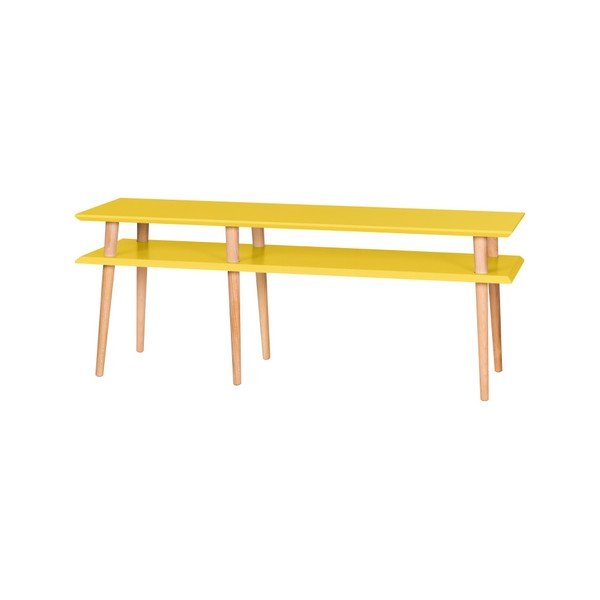 Tavolino giallo Mugo, lunghezza 139 cm - Ragaba