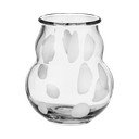 Vaso bianco in vetro fatto a mano (altezza totale 22 cm) Dam – noo.ma