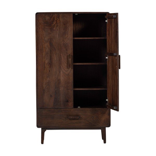 Armadietto colore naturale scuro in mango massiccio 85x150x35 cm Liya – WOOOD-image-3