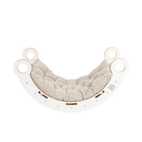 Arco a dondolo montessori bianco/beige in pino massiccio 39x75x38 cm Montessori – Meowbaby