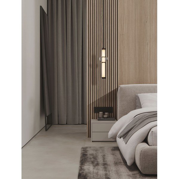Lampadario LED grigio in vetro con intensità regolabile ø 12 cm Ulon – Nova Luce-image-2