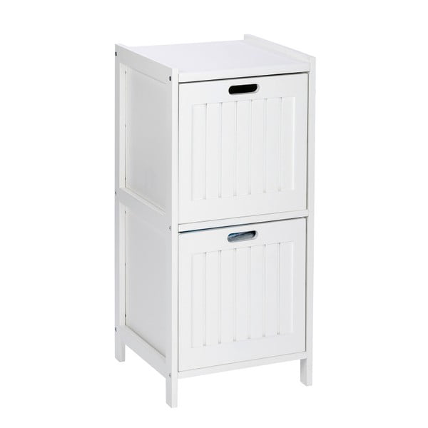 Mobile da bagno in legno bianco con 2 cassetti Oslo - Wenko-image-2