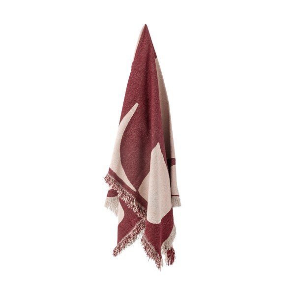 Coperta rossa in misto cotone 130x160 cm Olica – Bloomingville-image-2