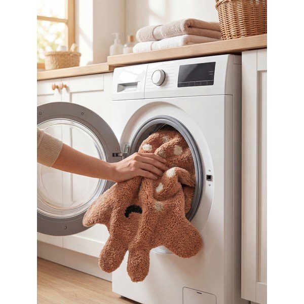 Tappeto per bambini marrone in cotone lavabile/tessuto a mano 89x120 cm Snuggle Gino – Hanse Home-image-3