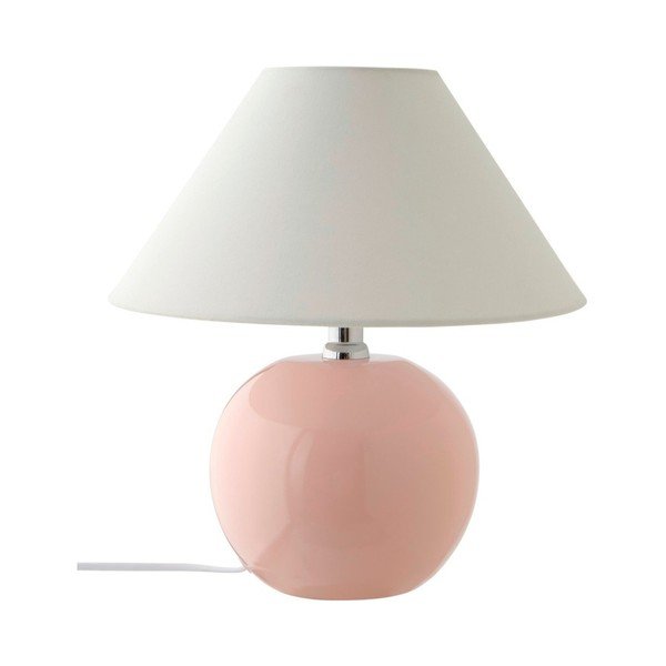 Lampada da tavolo rosa chiaro/color crema in ceramica (altezza totale 29 cm) Karamell – Jotex