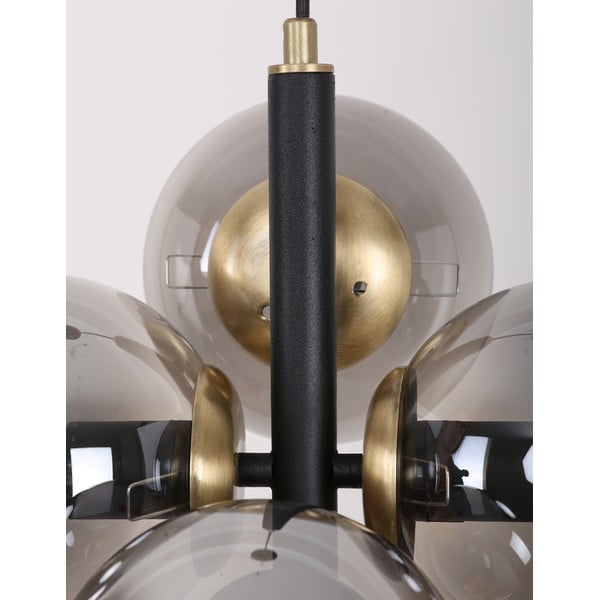 Lampada a sospensione grigio-nera con paralume in vetro ø 15 cm Forte - Squid Lighting-image-2