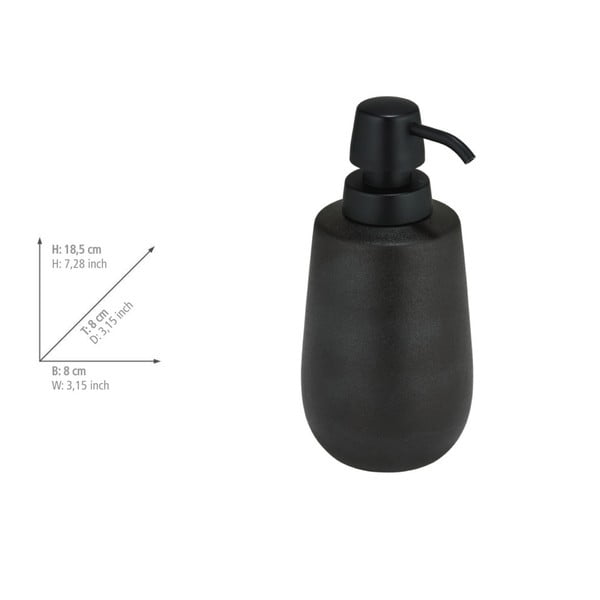 Set di accessori da bagno in ceramica nera Nerno - Wenko-image-4