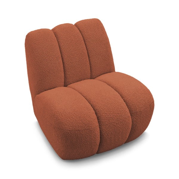 Poltrona color mattone con rivestimento in bouclé Janissaire – Bobochic Paris-image-4