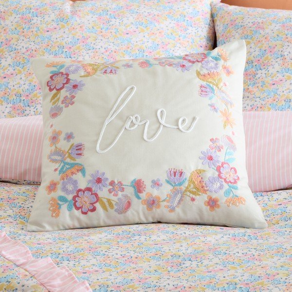 Cuscino decorativo in misto lino 45x45 cm Love – Catherine Lansfield-image-1