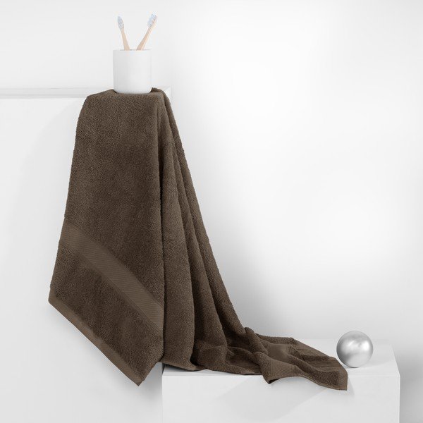 Asciugamano da bagno marrone scuro Marrone, 70 x 140 cm Bamby - DecoKing-image-1