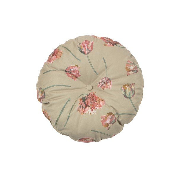Cuscino in velluto beige, ø 45 cm Vogue - BePureHome-image-1