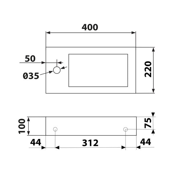 Lavabo nero in pietra 40x22 cm Blok – Sapho-image-3