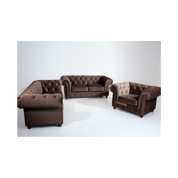 Divano Orleans Velvet marrone scuro, 196 cm - Max Winzer-image-1
