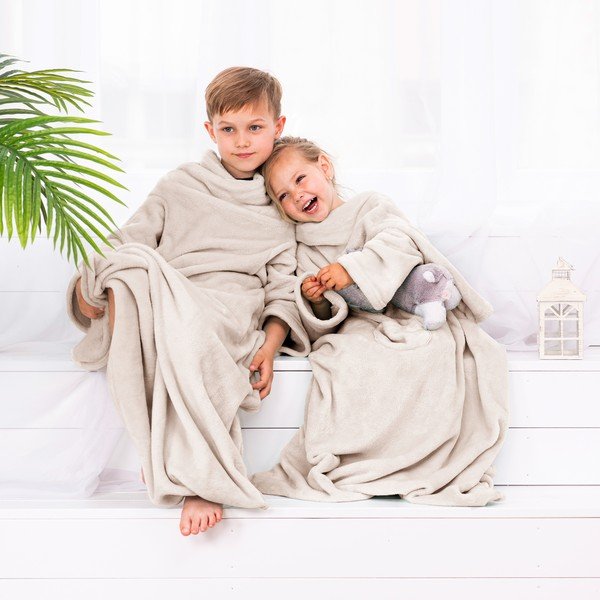 Coperta TV beige con maniche Lazykids Lazy Kids - DecoKing-image-3