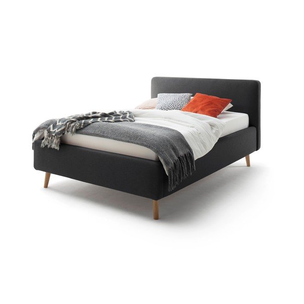 Letto singolo imbottito color antracite rete non inclusa 120x200 cm Mattis – Meise Möbel-image-2