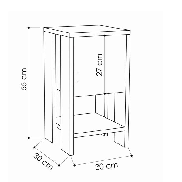 Comodino antracite con dettagli in legno di quercia Garetto Ema - Homitis-image-3