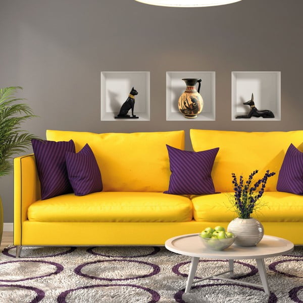 Set di 3 adesivi murali 3D egiziani - Ambiance-image-2