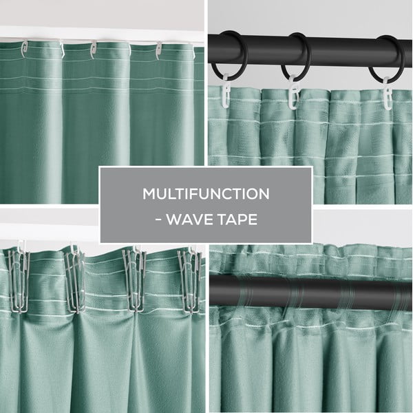 Tenda parzialmente oscurante verde chiaro in velluto 140x270 cm Pleat – Restilo-image-3