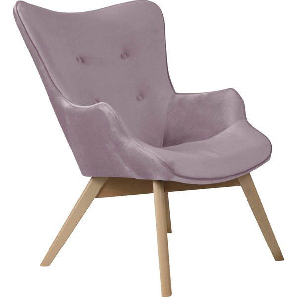 Poltrona lavanda con rivestimento in velluto Niko – Ropez