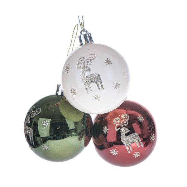 Set di palline di Natale in plastica 3 pz ø 6 cm – Dakls