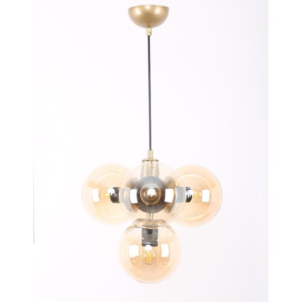 Lampada a sospensione con paralume in vetro giallo-oro ø 15 cm Hector - Squid Lighting-image-3