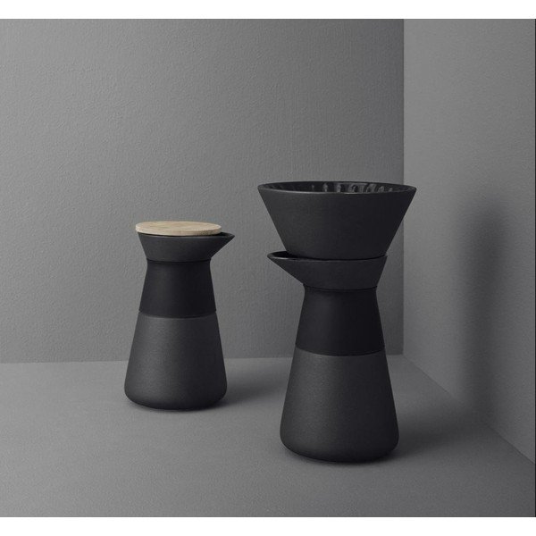 Set per caffè a goccia nero in gres 600 ml Theo – Stelton-image-1