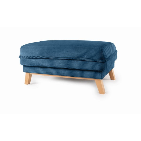 Poggiapiedi blu con rivestimento in velluto a coste Tori – Bonami Selection-image-2