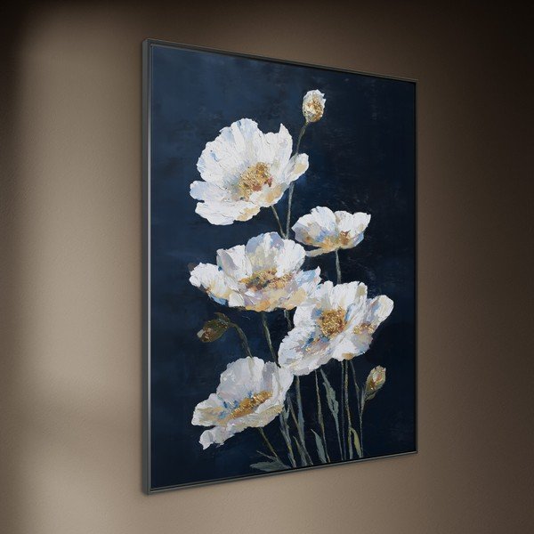Dipinto stampato con cornice inclusa 60x80 cm White Poppies – Styler-image-2