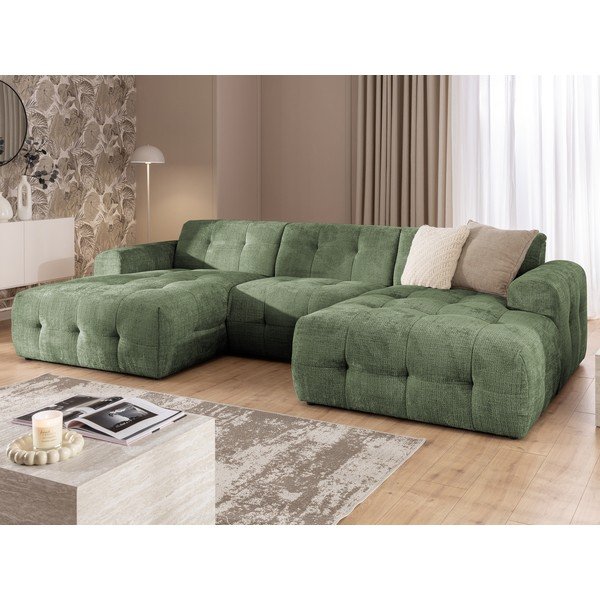 Divano angolare verde (a U/con chaise lounge) Melva – Ropez-image-1