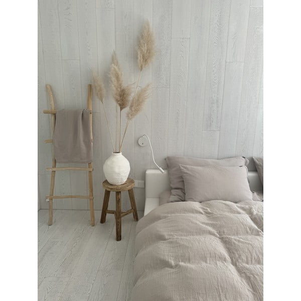 Set copripiumino e federa beige in mussola per letto singolo 135x200 cm Plain Muslin – Butter Kings