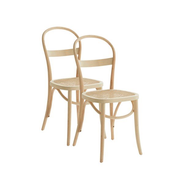 Sedie da pranzo in set di colore naturale in rattan 2 pz Rippats – Jotex