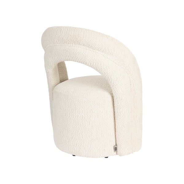 Poltrona color crema girevole con rivestimento in bouclé Seina – Dutchbone-image-4
