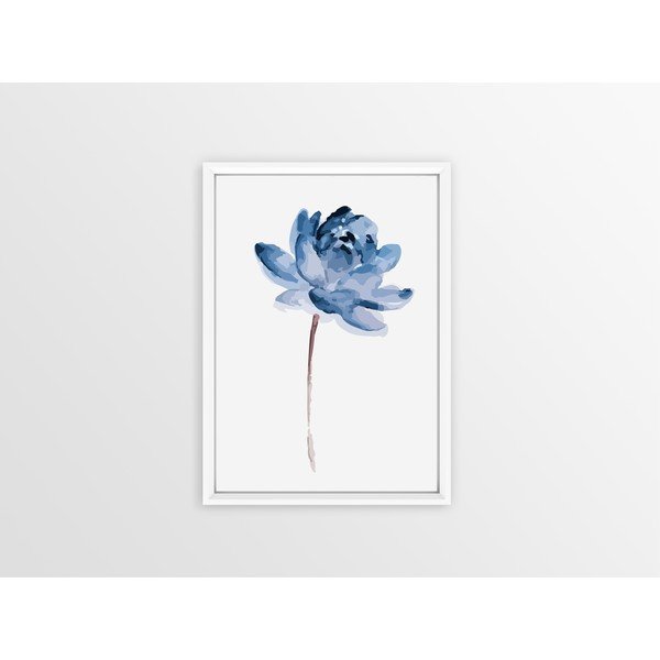 Pittura murale in cornice Un fiore blu, 23 x 33 cm - Piacenza Art