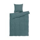 Set copripiumino e federa verde e blu in crêpe per letto singolo 140x200 cm Bæk&Bølge – JUNA