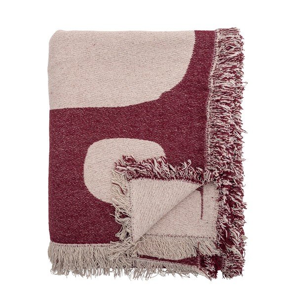 Coperta rossa in misto cotone 130x160 cm Olica – Bloomingville
