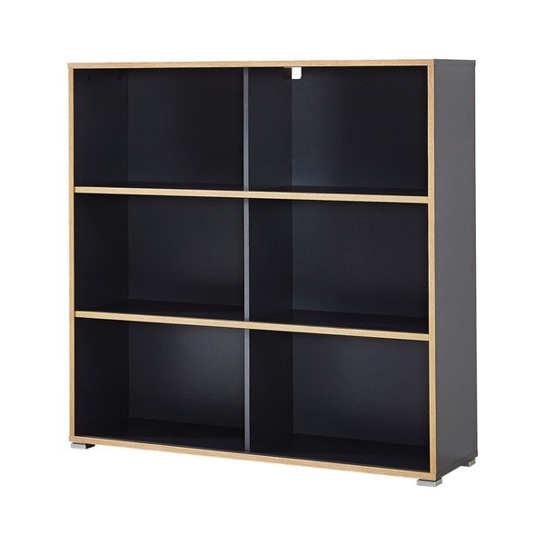 Libreria nera in rovere 120x119 cm Slide - Germania-image-1