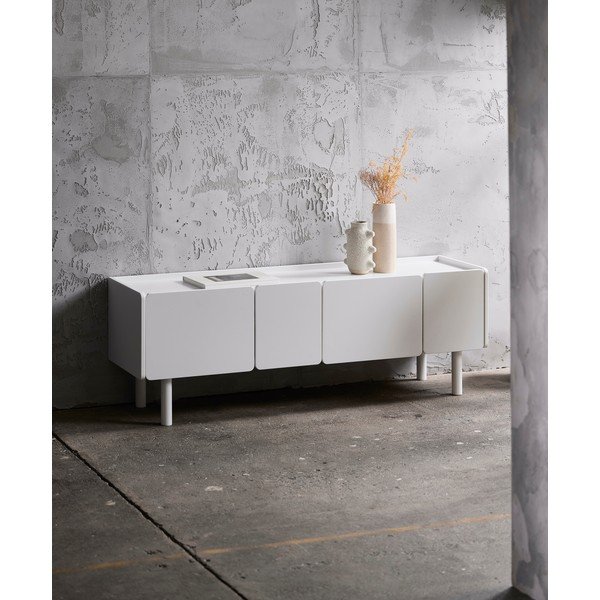 Mobile TV bianco 160x55x45 cm Bera – Unique Furniture-image-1