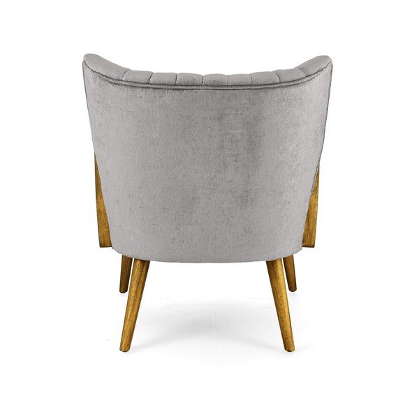 Poltrona grigia con rivestimento in velluto Virna – Bizzotto-image-4