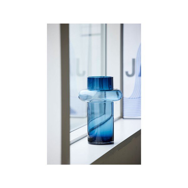 Vaso in vetro blu Tube - Lyngby Glas-image-3