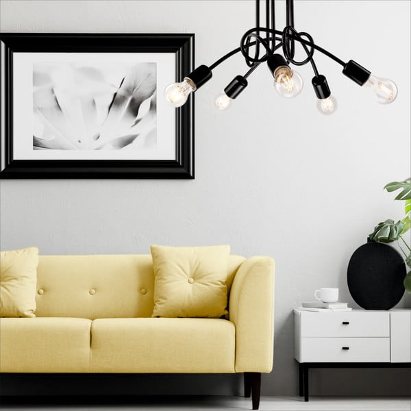 Plafoniera senza paralume nera 46x46 cm Camilla – LAMKUR-image-1