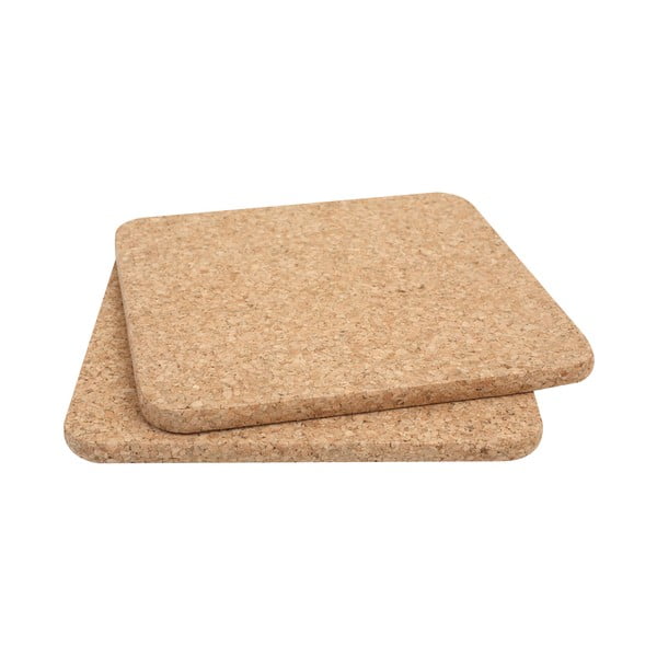 Set di 2 tappetini in sughero per pentole, 20 x 20 cm - T&G Woodware