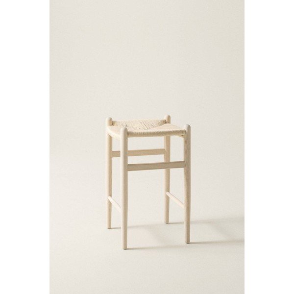 Sedia da bar colore naturale chiaro in olmo massiccio (altezza della seduta 63 cm) Nattavaara – Jotex-image-1