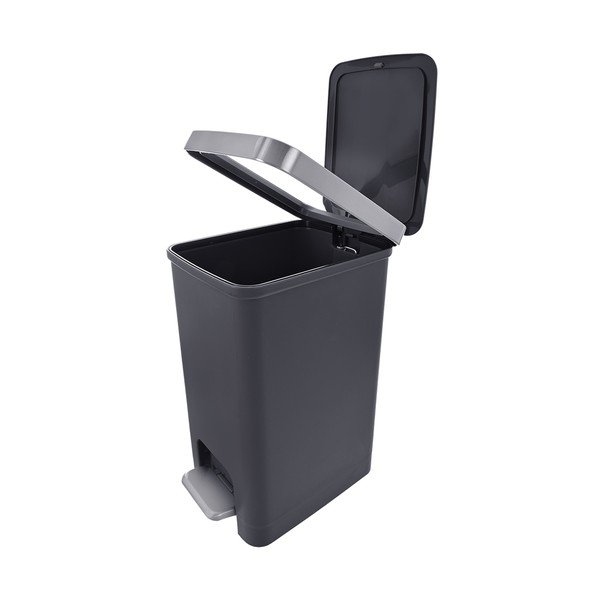 Cestino per la spazzatura grigio in plastica con pedale 15 l Premier – Orion-image-4