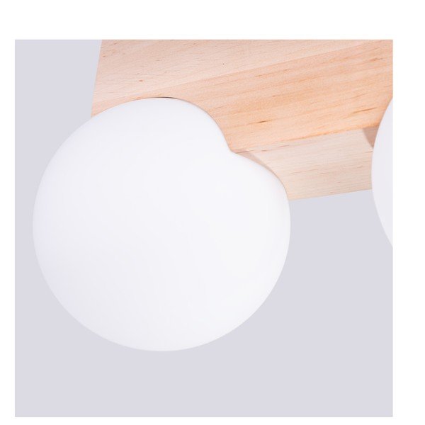 Plafoniera bianca/di colore naturale con paralume in vetro ø 12 cm Solum – Sollux-image-4