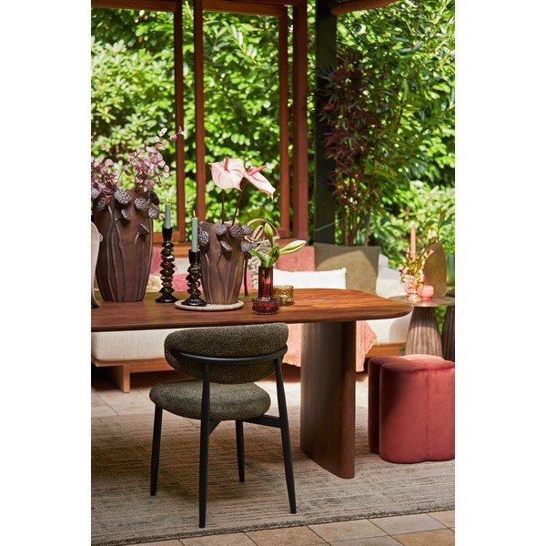 Sedia da pranzo verde scuro imbottito Eniola – Light & Living-image-1