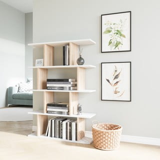 Libreria in rovere bianco/naturale 90x127 cm Harmon - Kalune Design