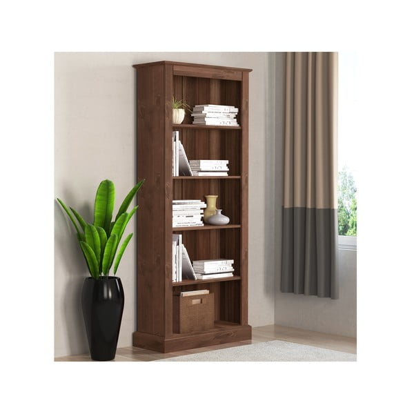 Libreria in legno di pino marrone 181x31 cm Mille - Støraa-image-1