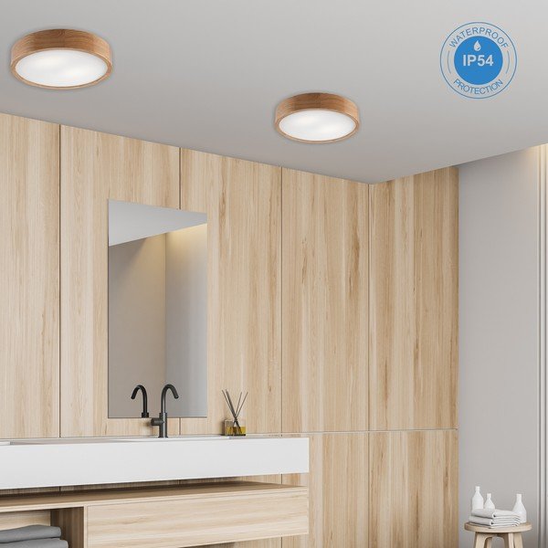Plafoniera in colore naturale con paralume in vetro Eveline - LAMKUR-image-3